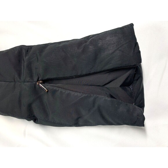 Zara Woman Down Puffer Coat Women's L Black Moto Zip with Belt High Neck Warm - Picture 9 of 10